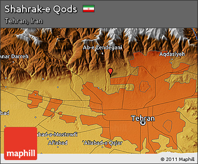 Physical 3D Map of Shahrak-e Qods