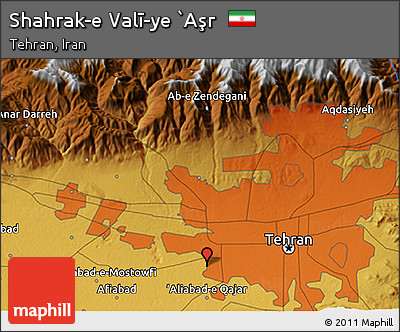Physical 3D Map of Shahrak-e Valī-ye `Aşr