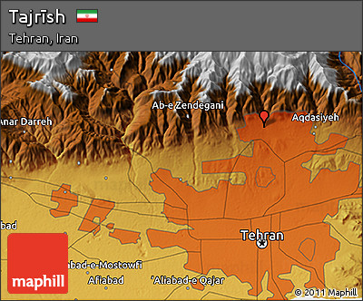 Physical 3D Map of Tajrīsh
