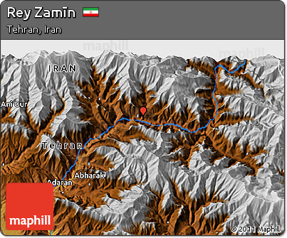 Physical 3D Map of Rey Zamīn