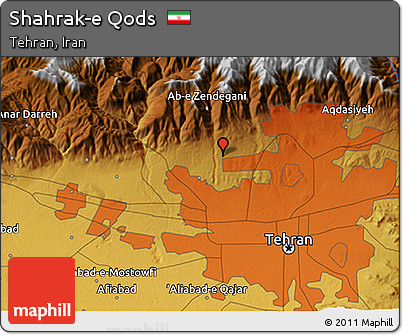 Physical 3D Map of Shahrak-e Qods