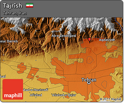 Physical 3D Map of Tajrīsh