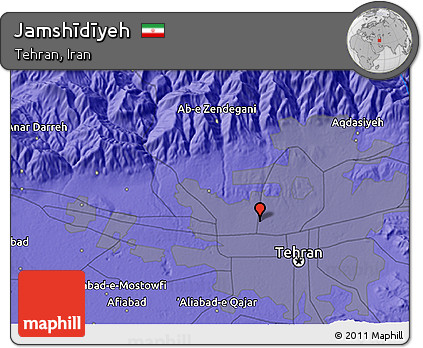 Political 3D Map of Jamshīdīyeh