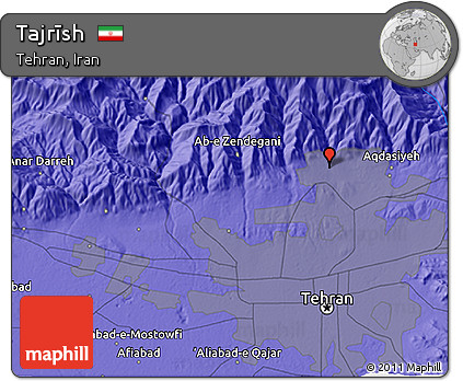 Political 3D Map of Tajrīsh