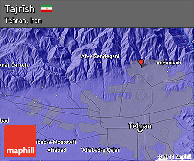 Political 3D Map of Tajrīsh