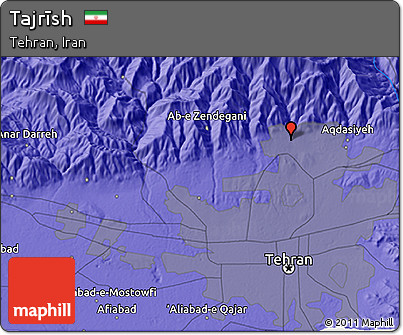 Political 3D Map of Tajrīsh