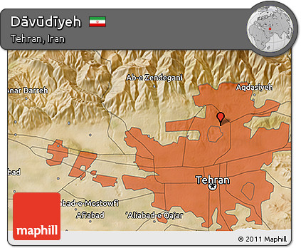 Satellite 3D Map of Dāvūdīyeh
