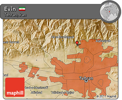 Satellite 3D Map of Evīn