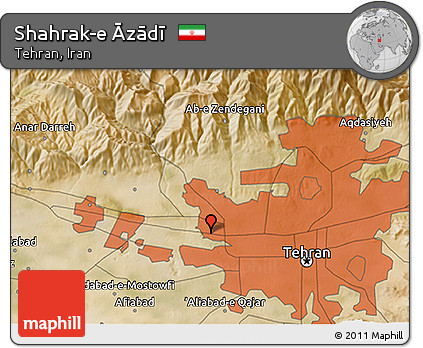 Satellite 3D Map of Shahrak-e Āzādī