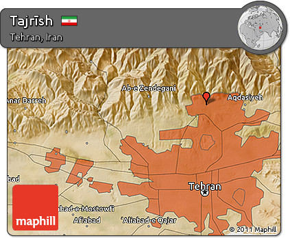Satellite 3D Map of Tajrīsh