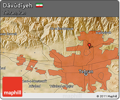Satellite 3D Map of Dāvūdīyeh