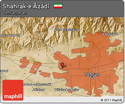 Satellite 3D Map of Shahrak-e Āzādī