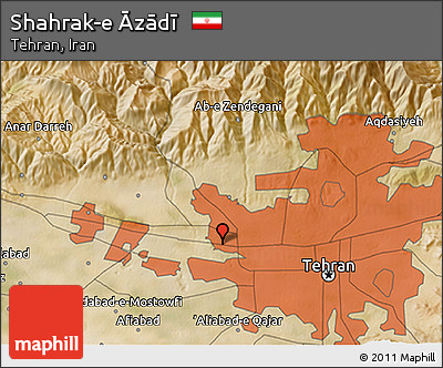 Satellite 3D Map of Shahrak-e Āzādī