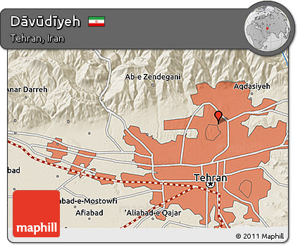 Shaded Relief 3D Map of Dāvūdīyeh