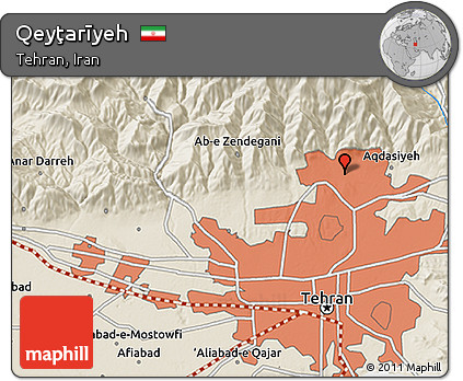 Shaded Relief 3D Map of Qeyţarīyeh