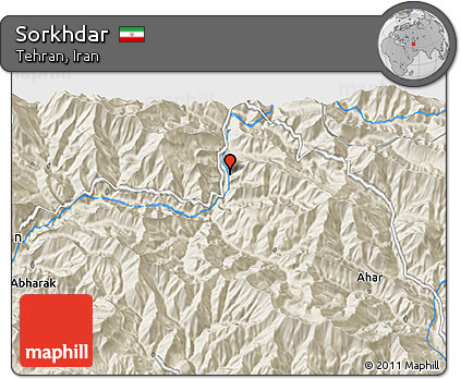 Shaded Relief 3D Map of Sorkhdar