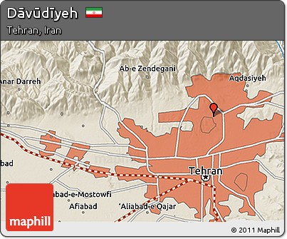Shaded Relief 3D Map of Dāvūdīyeh