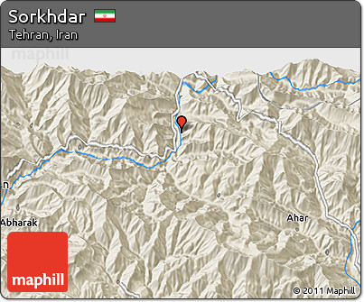 Shaded Relief 3D Map of Sorkhdar