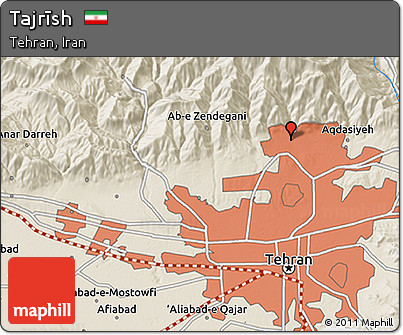 Shaded Relief 3D Map of Tajrīsh