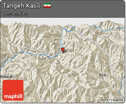 Shaded Relief 3D Map of Tangeh Kasīl