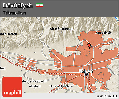 Shaded Relief 3D Map of Dāvūdīyeh