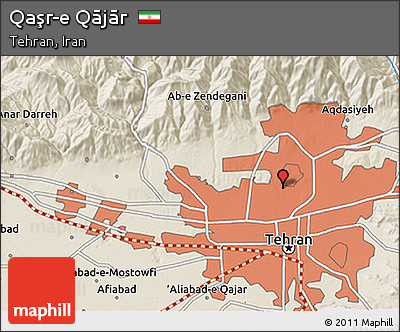 Shaded Relief 3D Map of Qaşr-e Qājār
