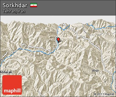 Shaded Relief 3D Map of Sorkhdar