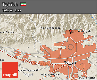 Shaded Relief 3D Map of Tajrīsh