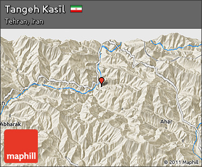 Shaded Relief 3D Map of Tangeh Kasīl
