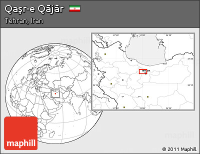 Blank Location Map of Qaşr-e Qājār