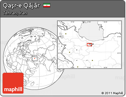 Blank Location Map of Qaşr-e Qājār