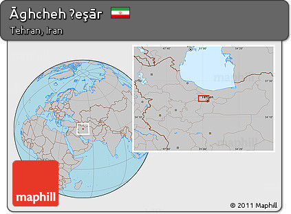 Gray Location Map of Āghcheh Ḩeşār