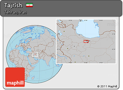 Gray Location Map of Tajrīsh
