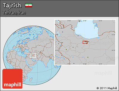 Gray Location Map of Tajrīsh