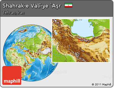 Physical Location Map of Shahrak-e Valī-ye `Aşr