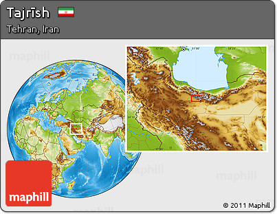 Physical Location Map of Tajrīsh
