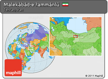 Political Location Map of Malekābād-e Ḩammānlū