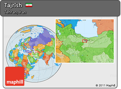 Political Location Map of Tajrīsh