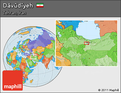 Political Location Map of Dāvūdīyeh