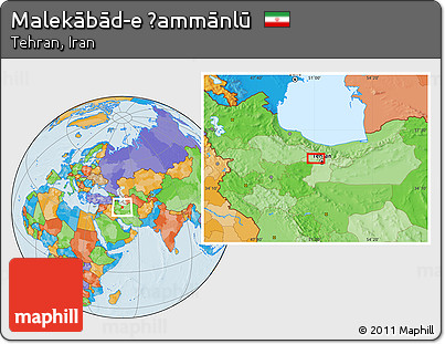 Political Location Map of Malekābād-e Ḩammānlū