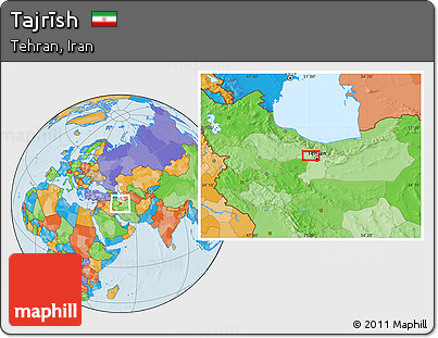 Political Location Map of Tajrīsh