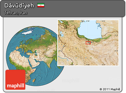 Satellite Location Map of Dāvūdīyeh