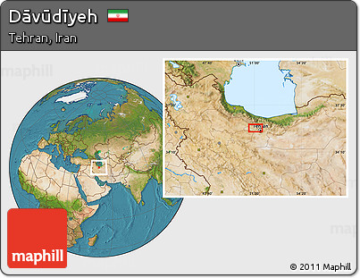 Satellite Location Map of Dāvūdīyeh