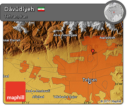 Physical Map of Dāvūdīyeh