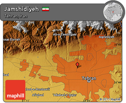 Physical Map of Jamshīdīyeh