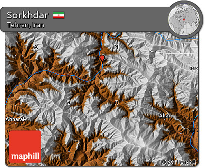 Physical Map of Sorkhdar