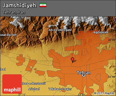 Physical Map of Jamshīdīyeh