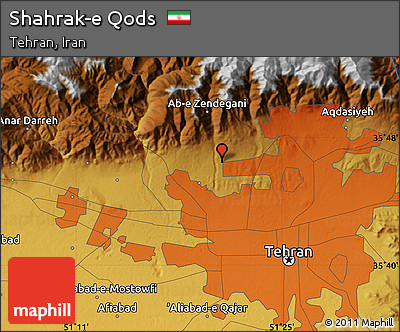 Physical Map of Shahrak-e Qods