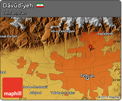 Physical Map of Dāvūdīyeh