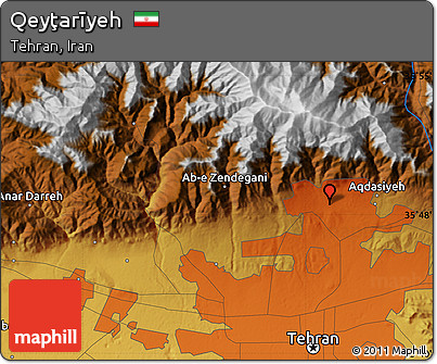 Physical Map of Qeyţarīyeh